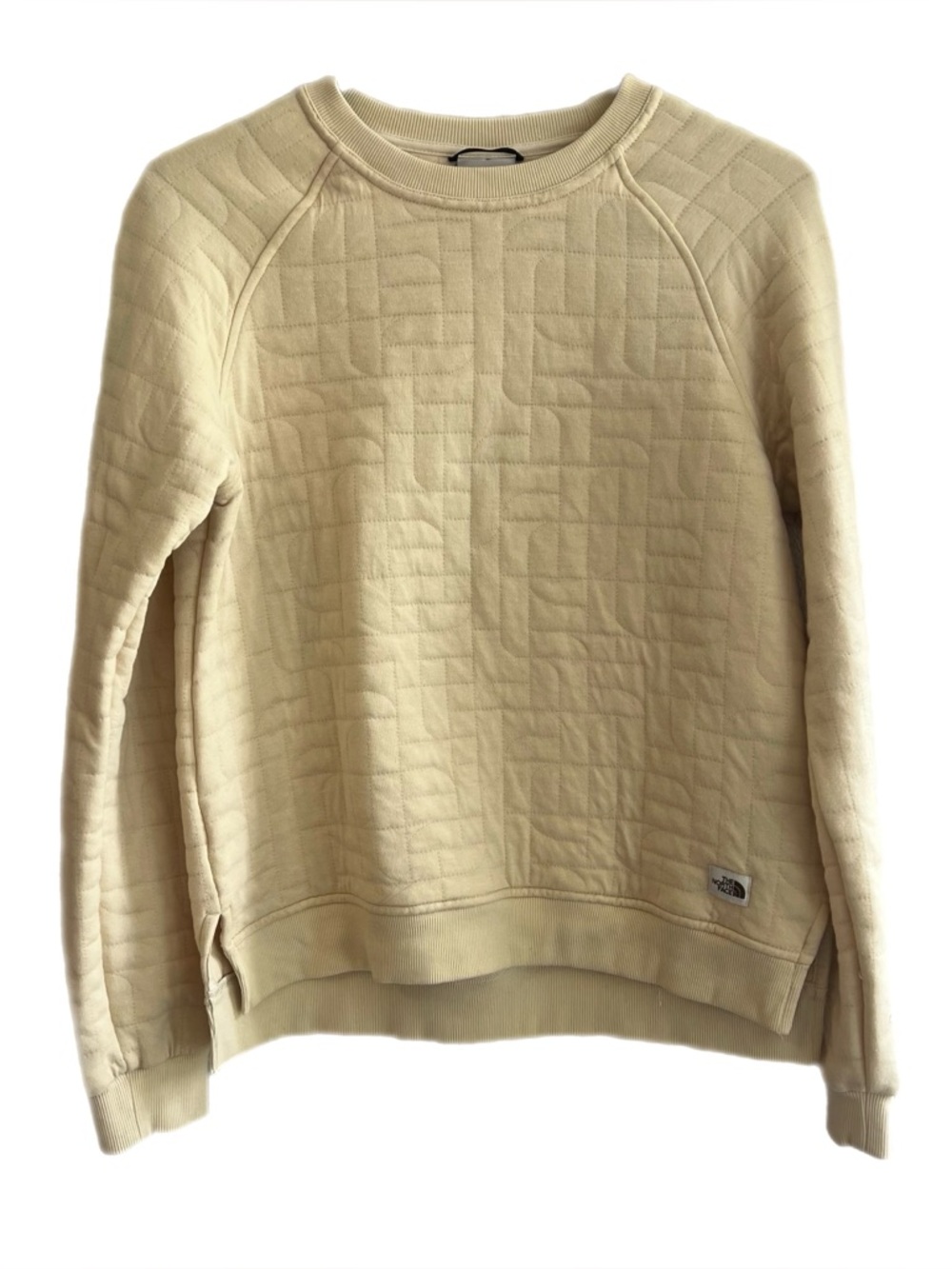 The North Face Women's Quilted Crewneck Sweater in Cream